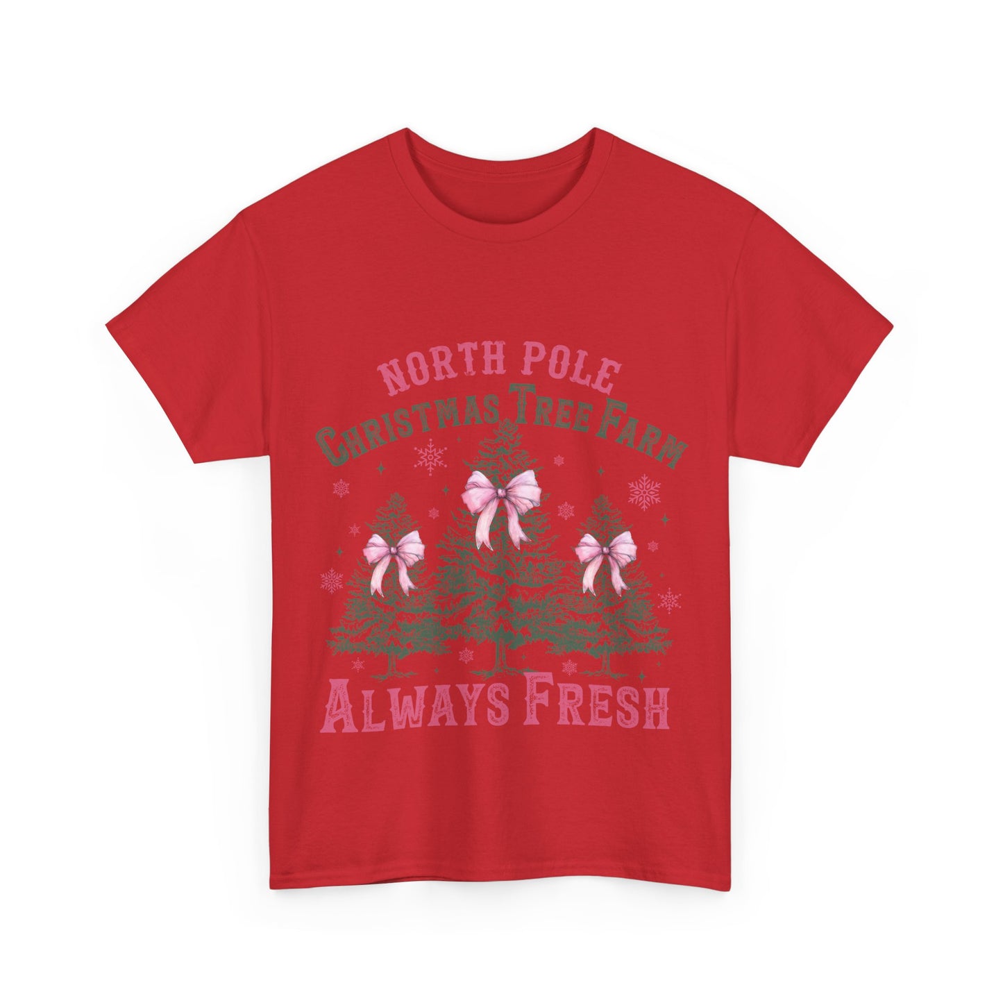 North Pole Christmas Tree Farm Unisex Heavy Cotton Tee – Always Fresh Holiday Shirt