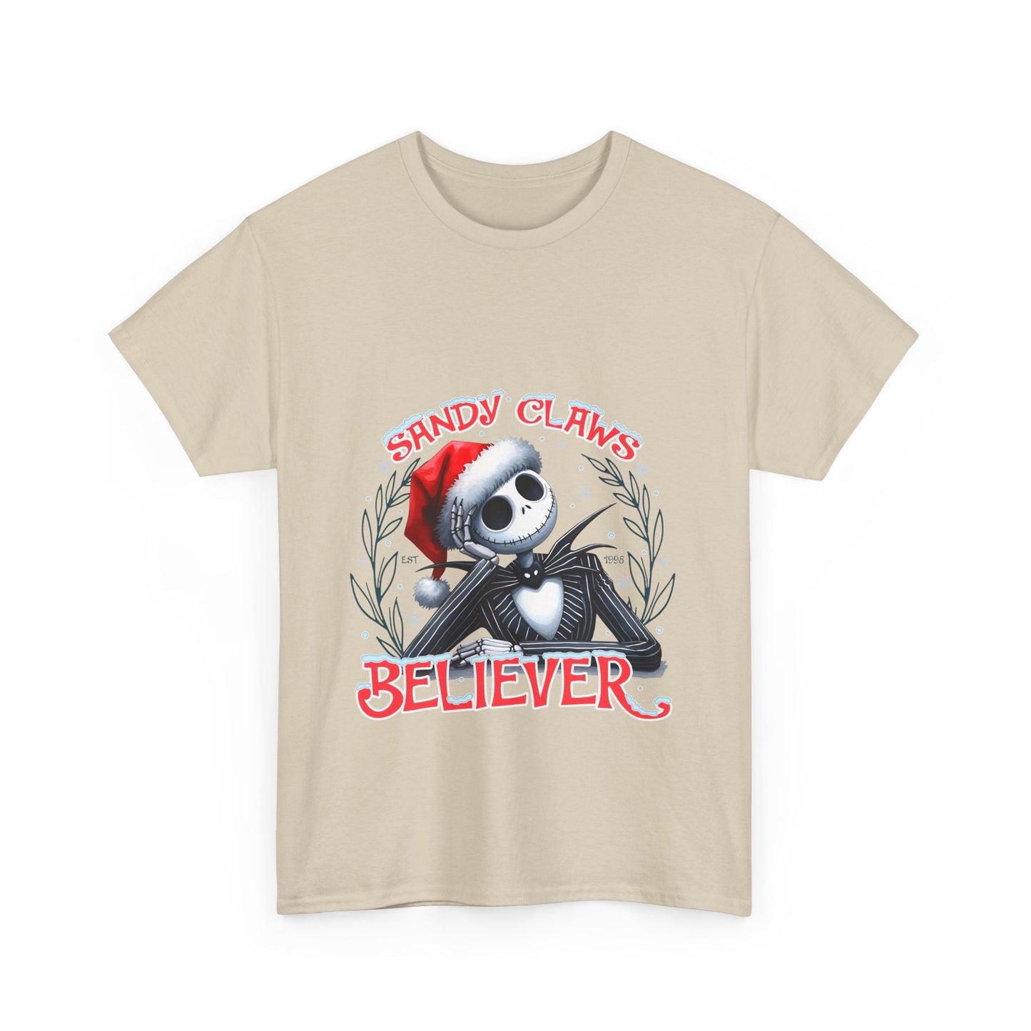 Unisex Heavy Cotton Tee - Sandy Claws Believer Holiday T-Shirt