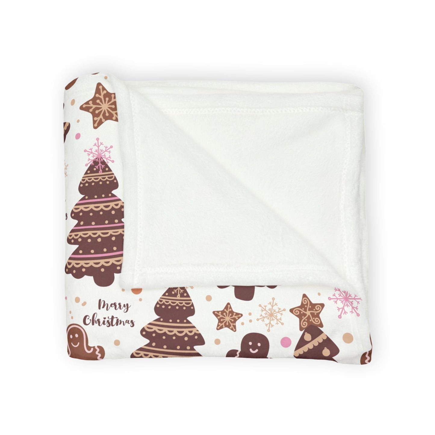 Cozy Christmas Blanket - Festive Trees & Gingerbread Design