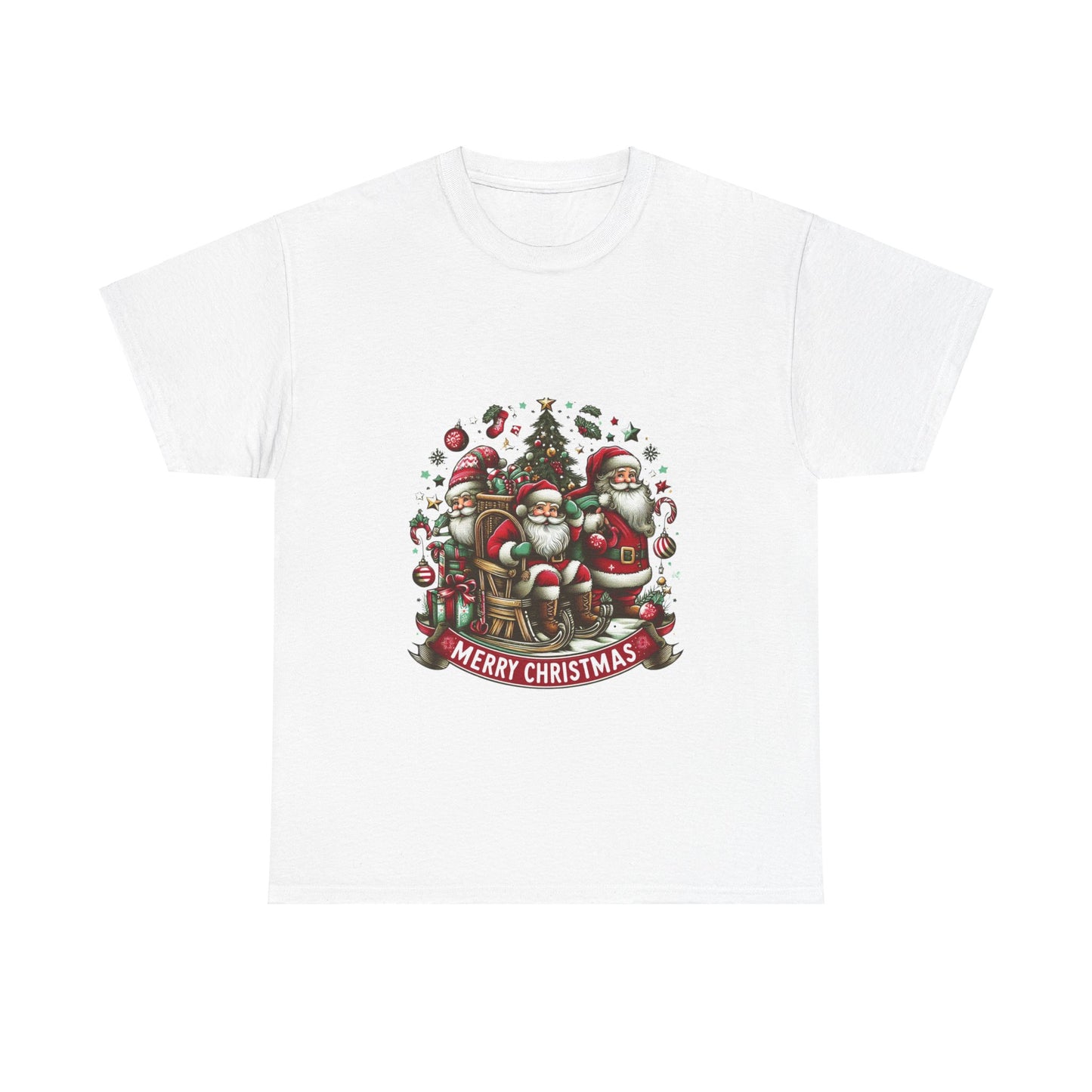 Merry Christmas Unisex Heavy Cotton Tee - Festive Holiday Shirt