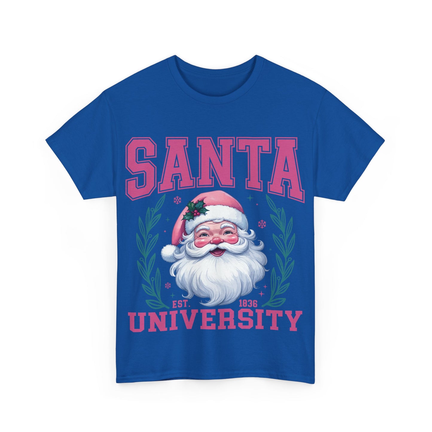 Santa University Unisex Heavy Cotton Tee - Festive Holiday Shirt