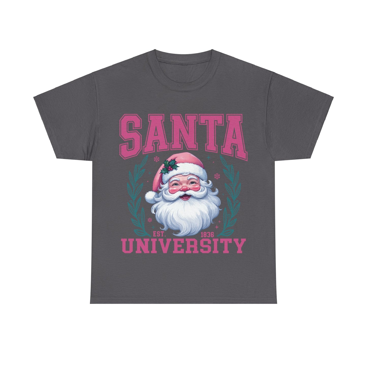 Santa University Unisex Heavy Cotton Tee - Festive Holiday Shirt