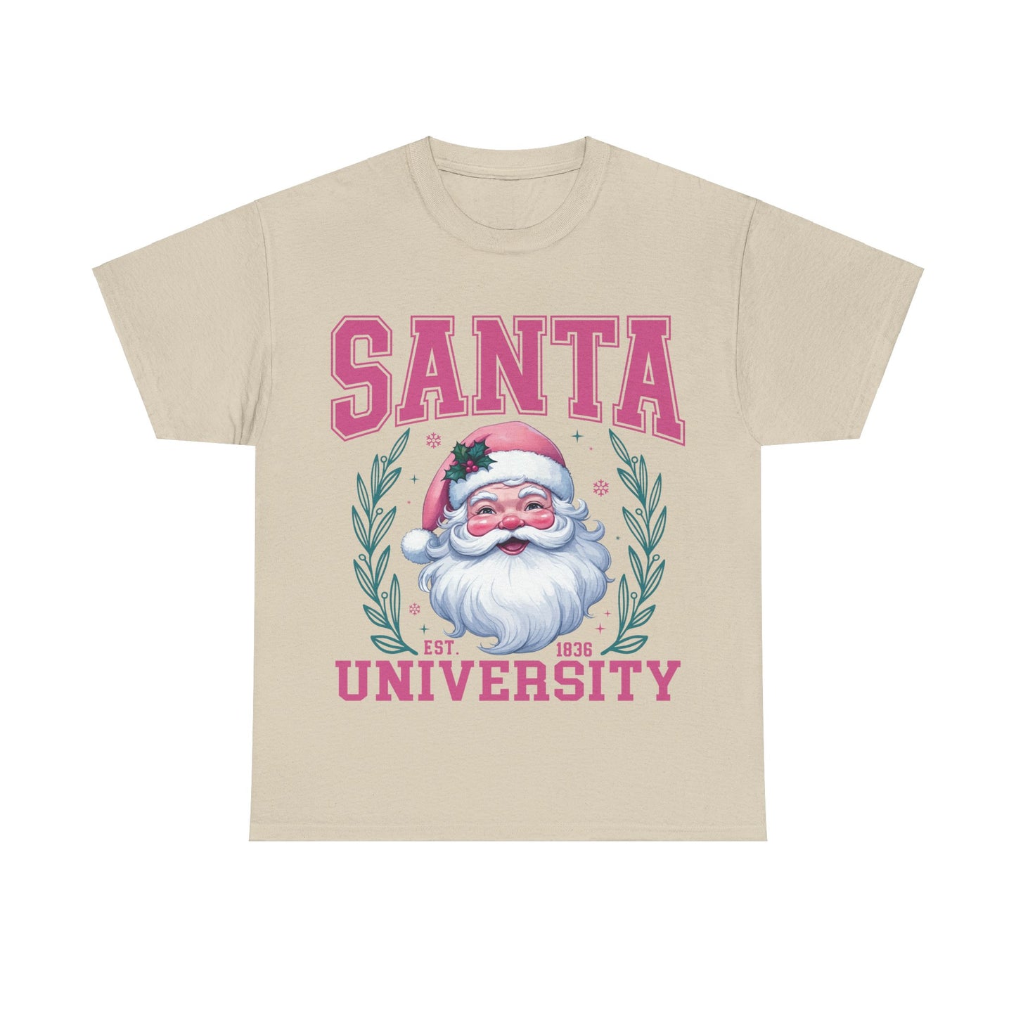 Santa University Unisex Heavy Cotton Tee - Festive Holiday Shirt