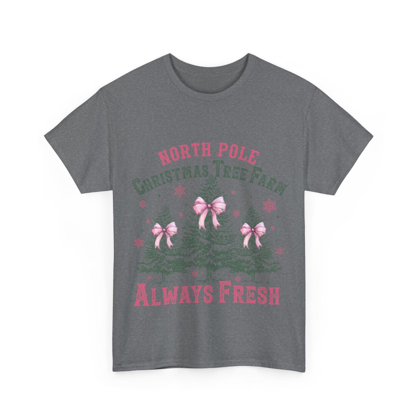 North Pole Christmas Tree Farm Unisex Heavy Cotton Tee – Always Fresh Holiday Shirt