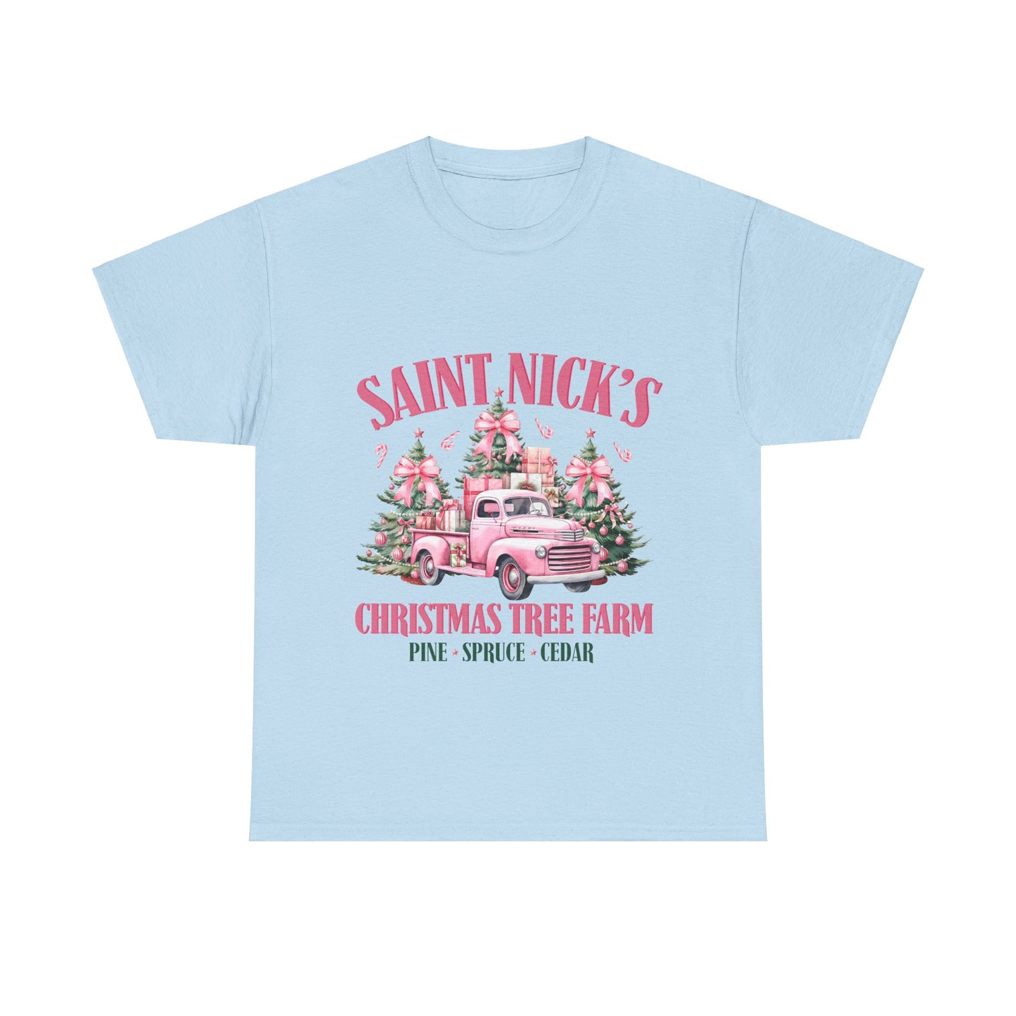 Saint Nick's Christmas Tree Farm Unisex Heavy Cotton Tee - Festive Holiday Apparel