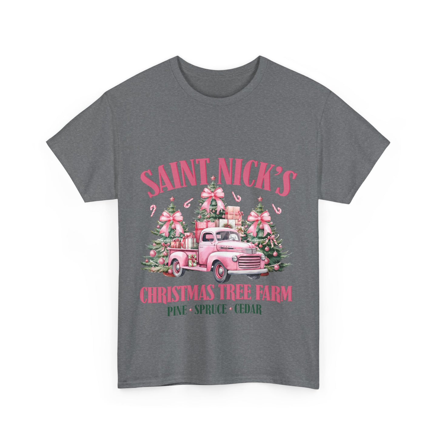 Saint Nick's Christmas Tree Farm Unisex Heavy Cotton Tee - Festive Holiday Apparel