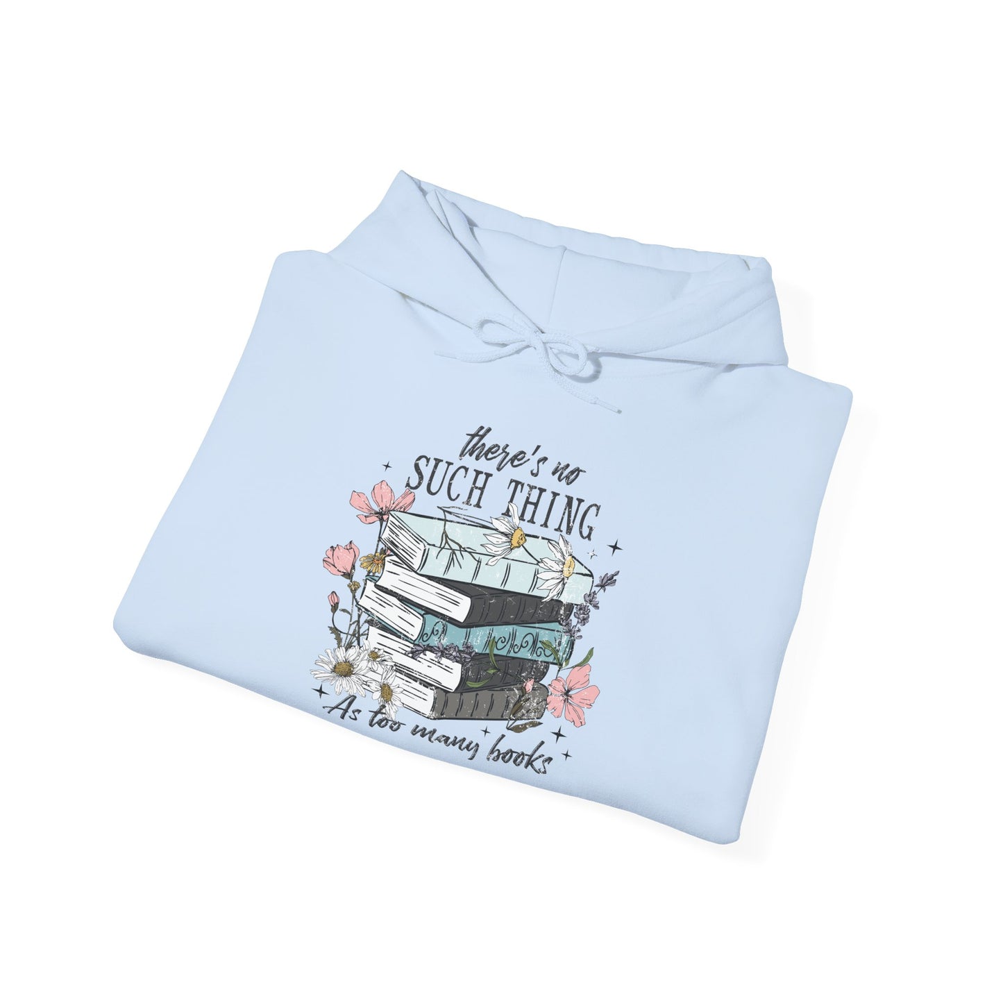 Cozy Book Lover's Hoodie - Unisex Heavy Blend Sweatshirt with Floral Book Design