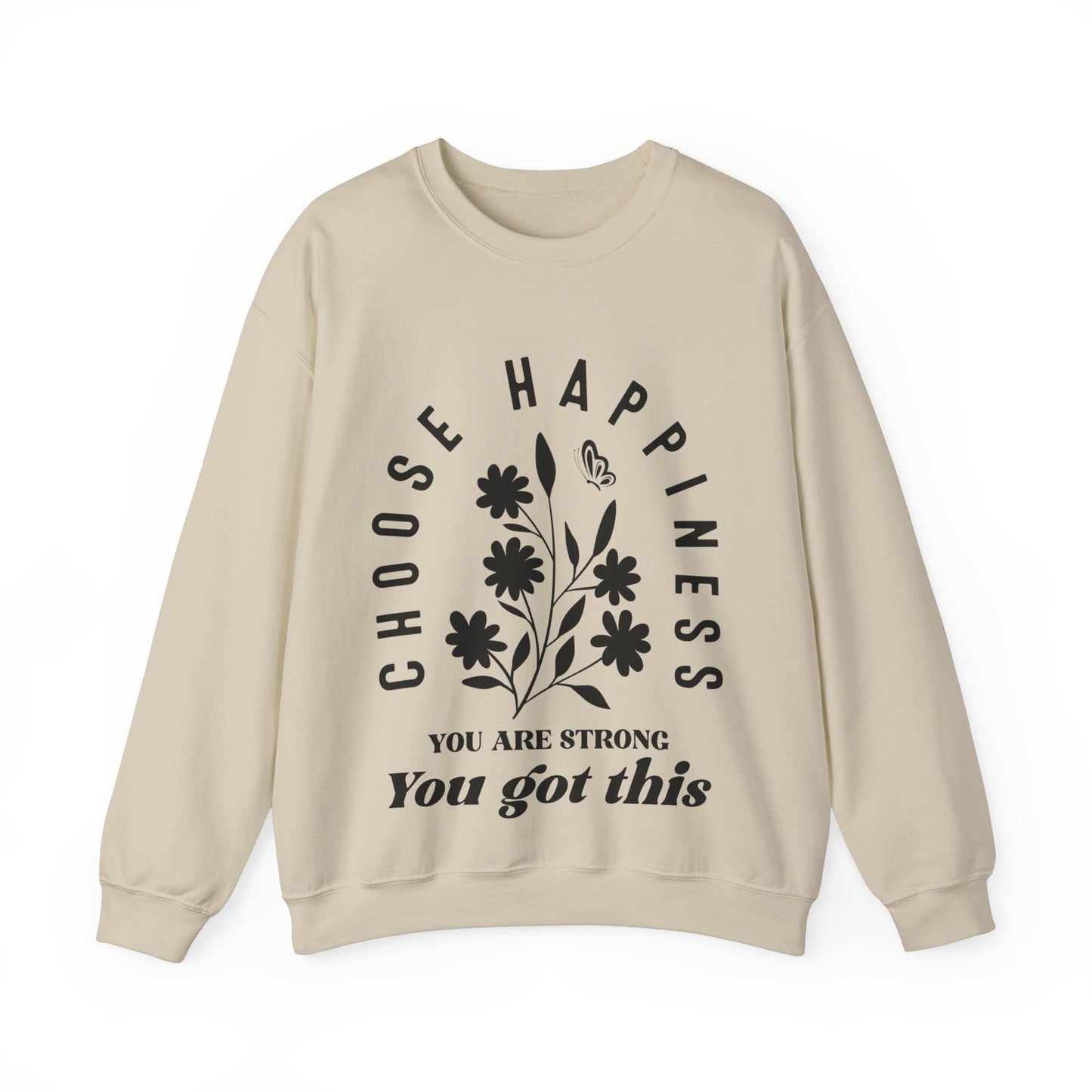 Choose Happiness Crewneck Sweatshirt - Inspirational Unisex Apparel