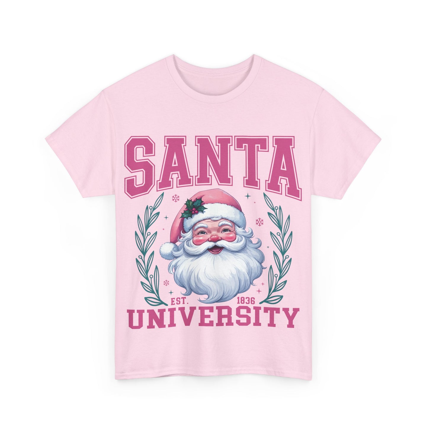 Santa University Unisex Heavy Cotton Tee - Festive Holiday Shirt