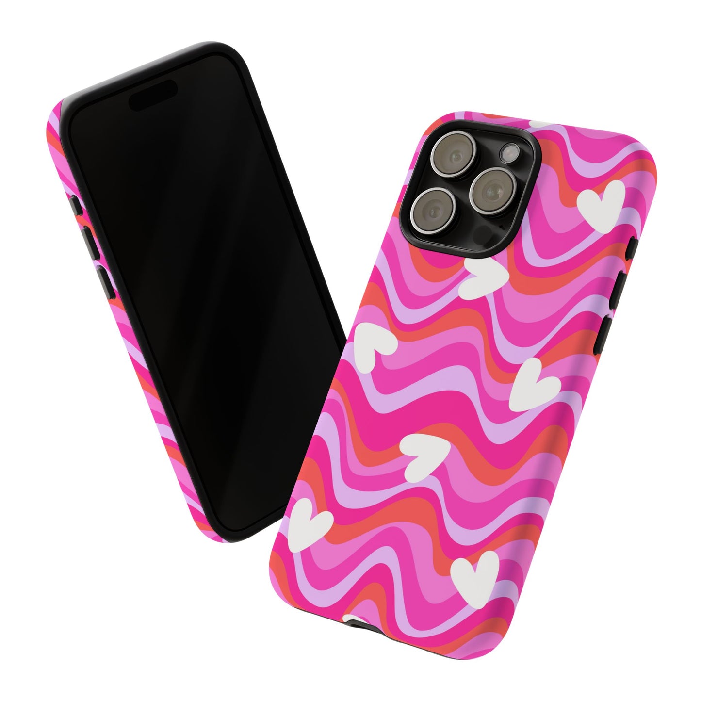 Colorful Heart Pattern Phone Case - Tough Cases