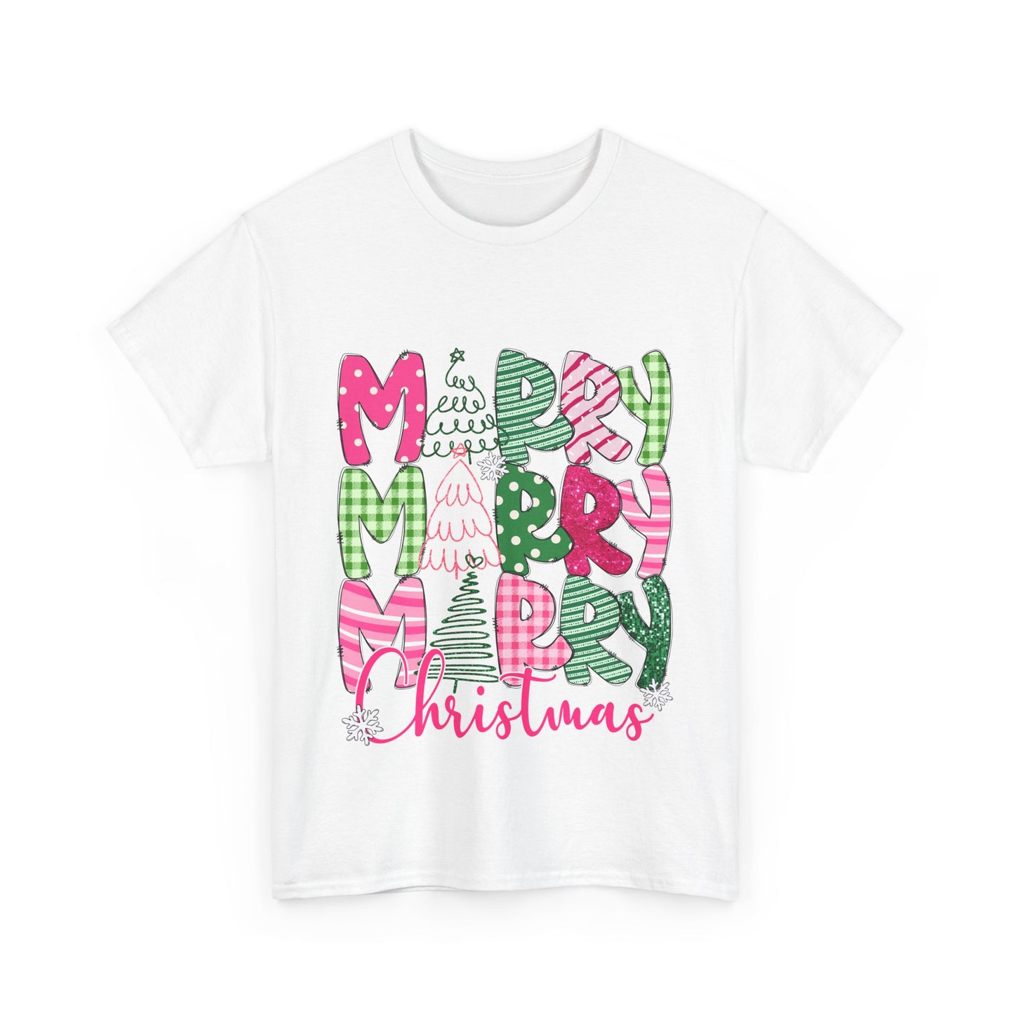 Merry Christmas Unisex Heavy Cotton Tee | Festive Holiday T-Shirt