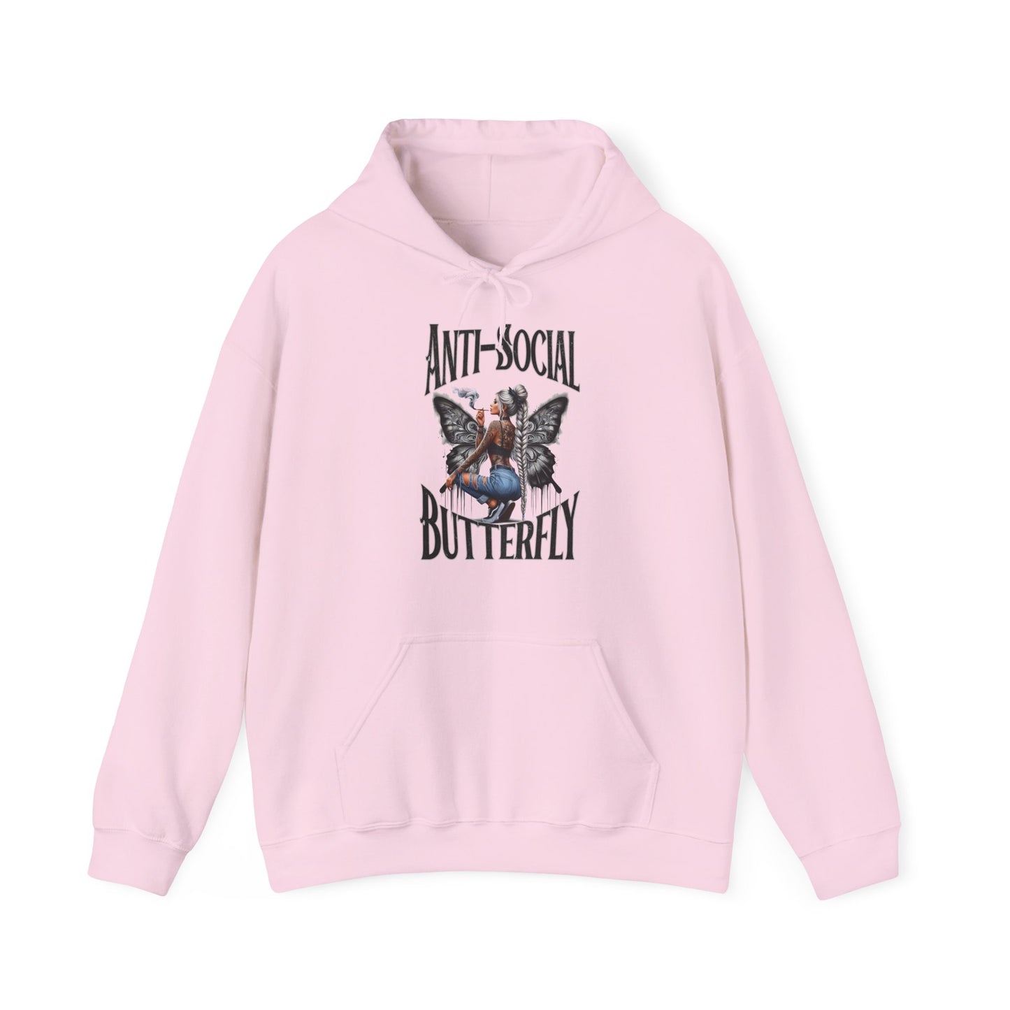 Anti-Social Butterfly Unisex Heavy Blend Hooded Sweatshirt - Cozy and Stylish