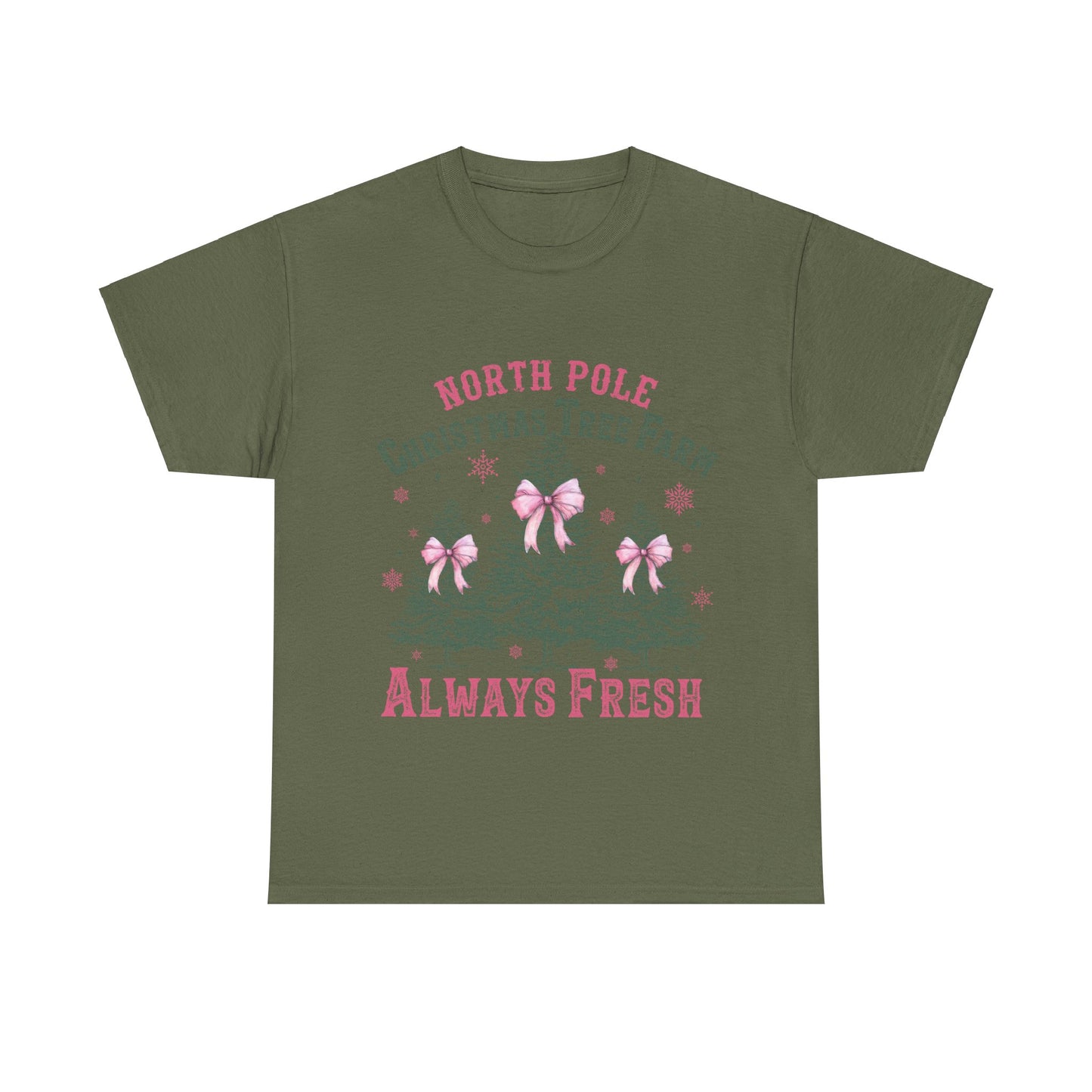 North Pole Christmas Tree Farm Unisex Heavy Cotton Tee – Always Fresh Holiday Shirt