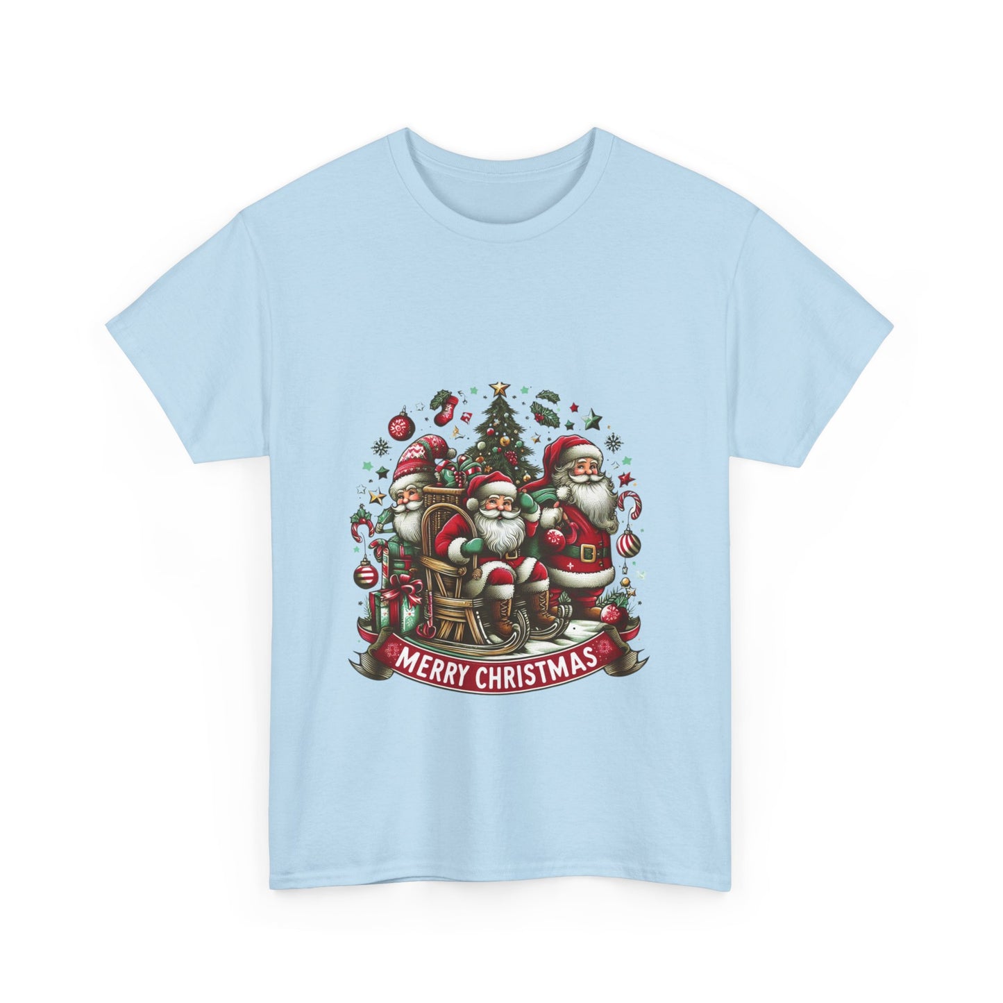 Merry Christmas Unisex Heavy Cotton Tee - Festive Holiday Shirt