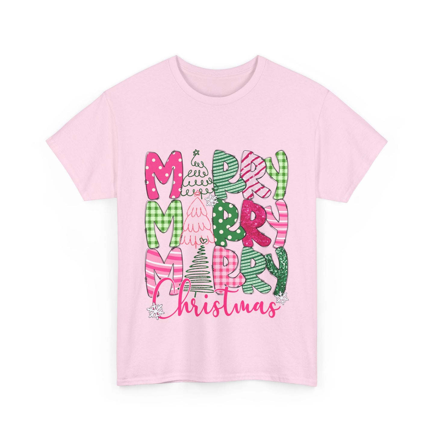 Merry Christmas Unisex Heavy Cotton Tee | Festive Holiday T-Shirt