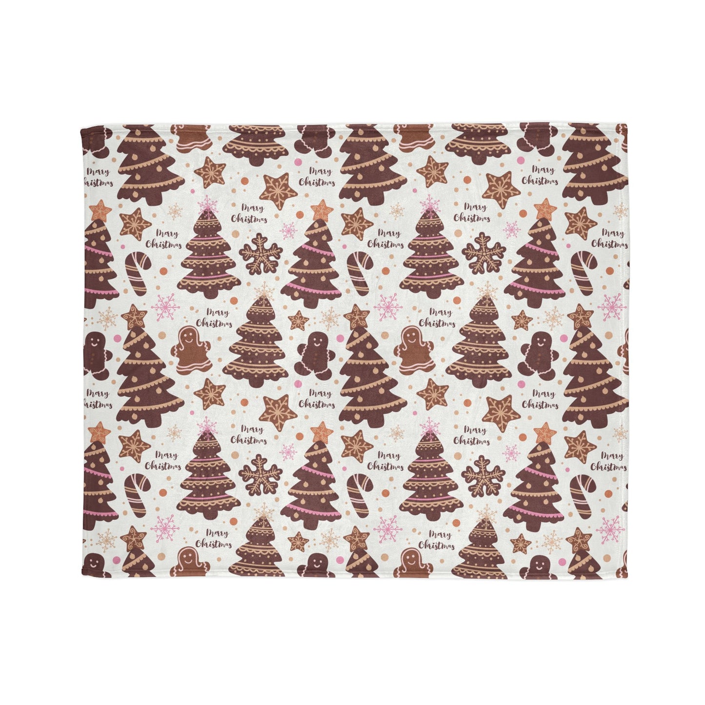 Cozy Christmas Blanket - Festive Trees & Gingerbread Design