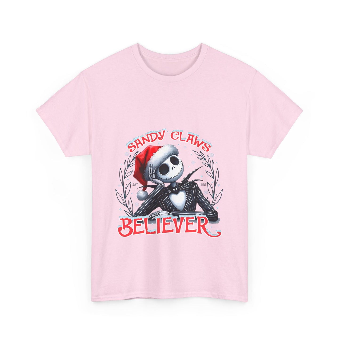 Unisex Heavy Cotton Tee - Sandy Claws Believer Holiday T-Shirt