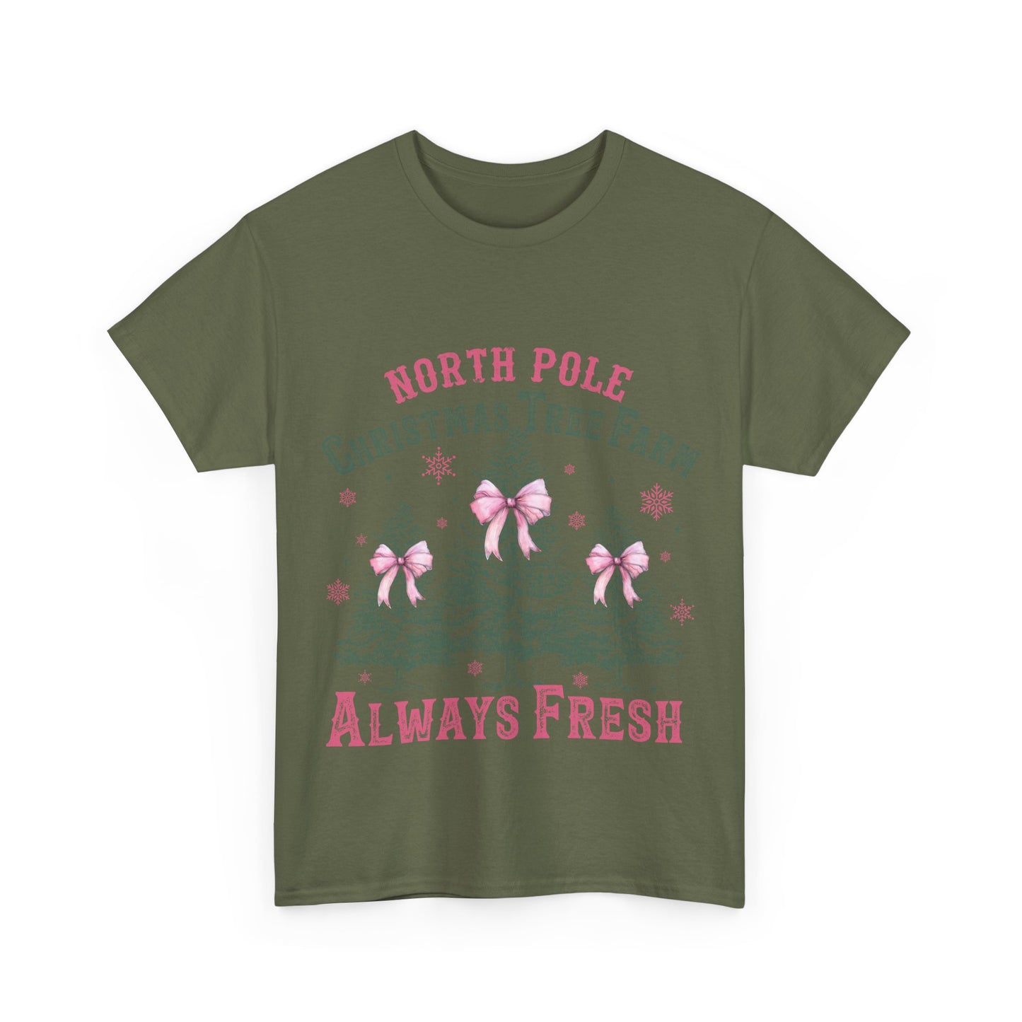 North Pole Christmas Tree Farm Unisex Heavy Cotton Tee – Always Fresh Holiday Shirt