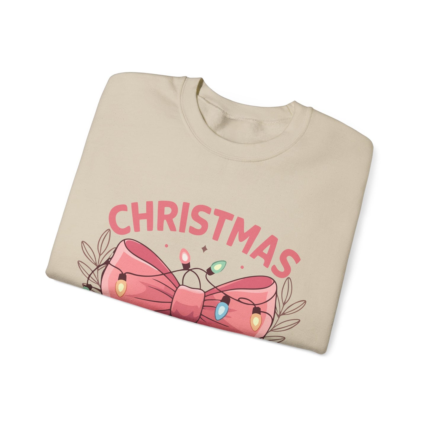 Girly Christmas Lights Crewneck Sweatshirt - Holiday Fashion for Festive Vibes