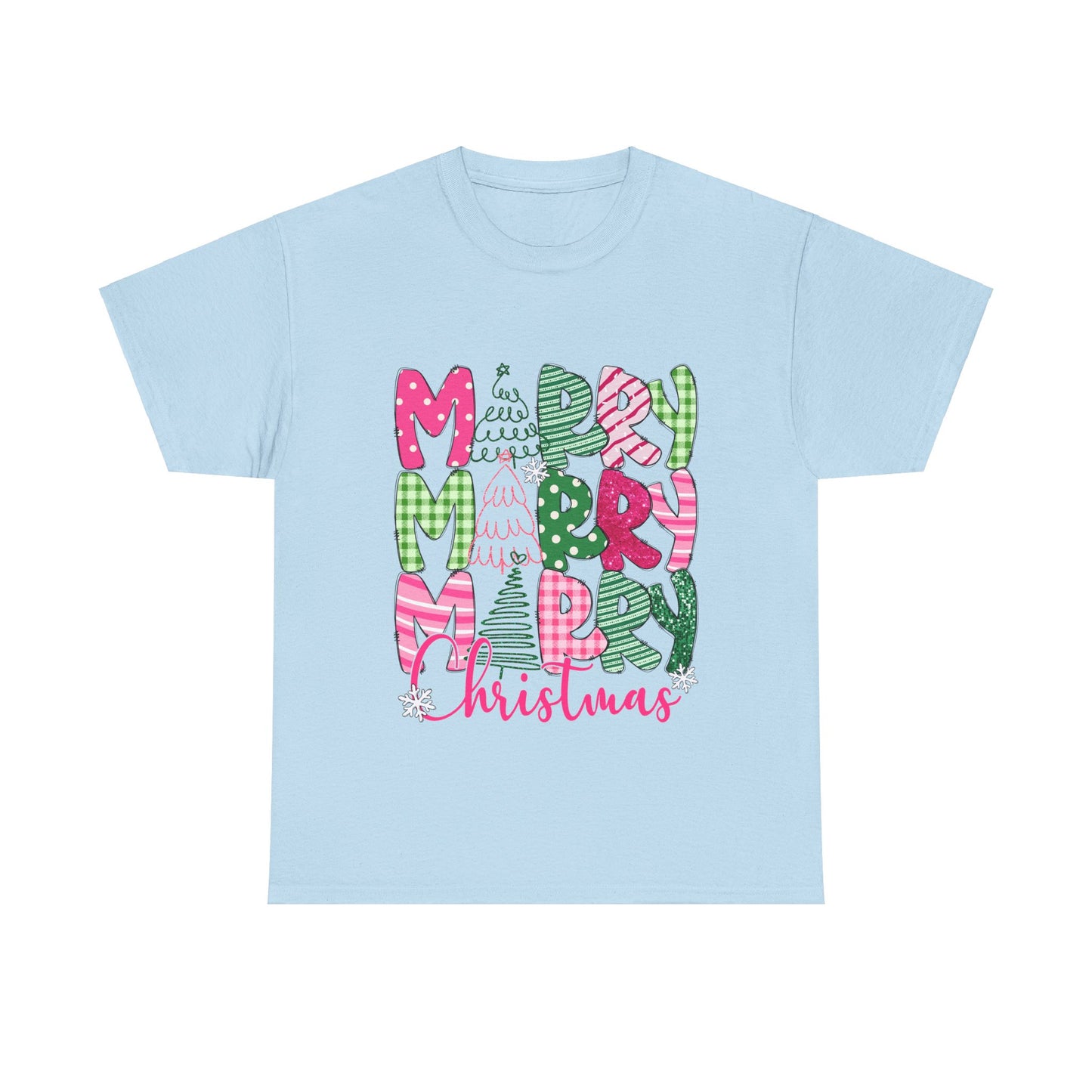 Merry Christmas Unisex Heavy Cotton Tee | Festive Holiday T-Shirt