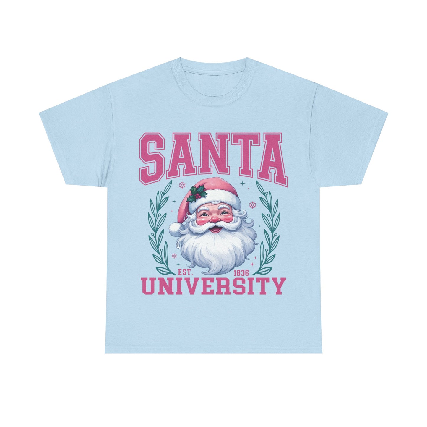 Santa University Unisex Heavy Cotton Tee - Festive Holiday Shirt