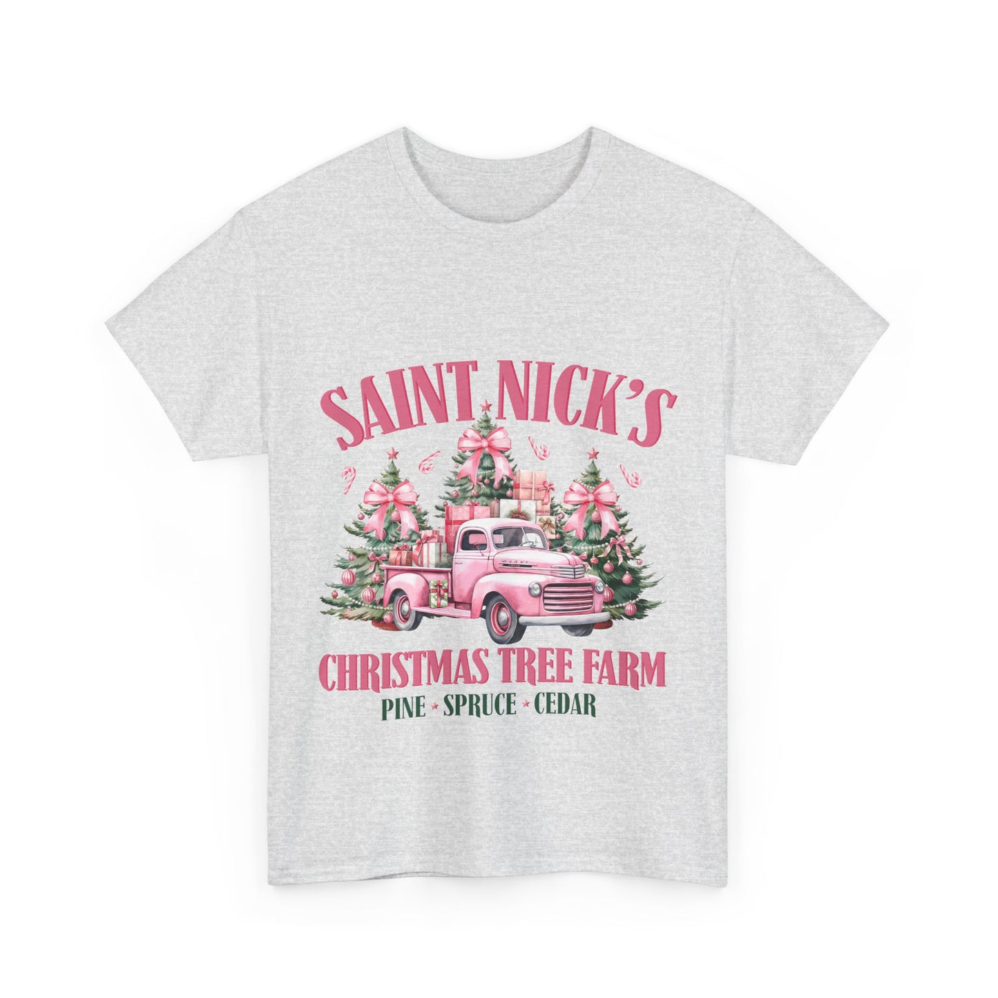 Saint Nick's Christmas Tree Farm Unisex Heavy Cotton Tee - Festive Holiday Apparel