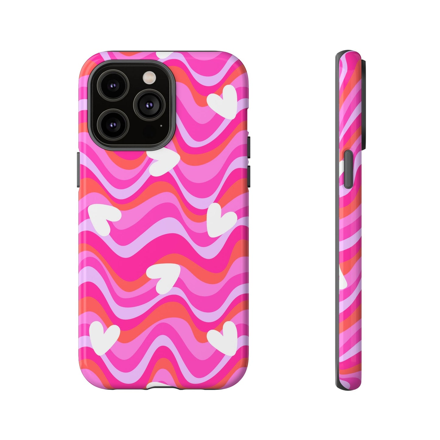 Colorful Heart Pattern Phone Case - Tough Cases