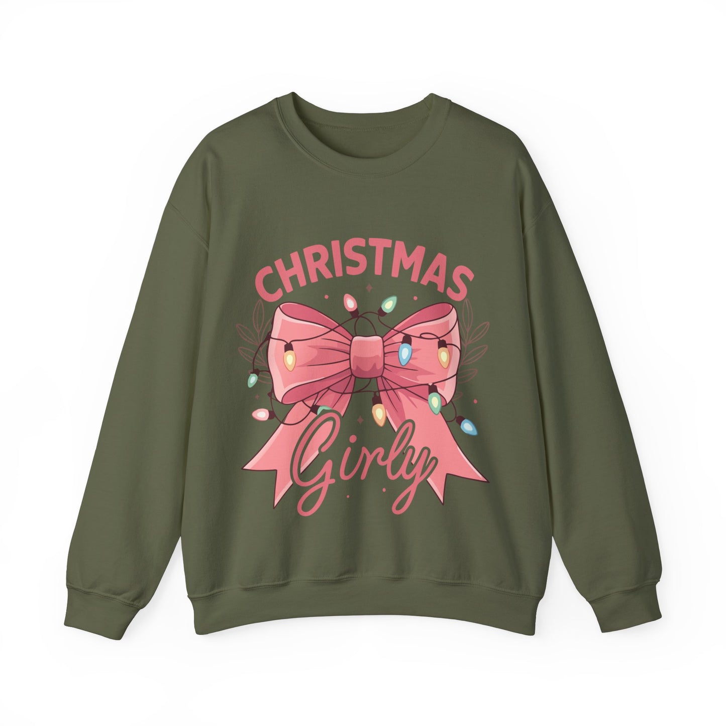 Girly Christmas Lights Crewneck Sweatshirt - Holiday Fashion for Festive Vibes