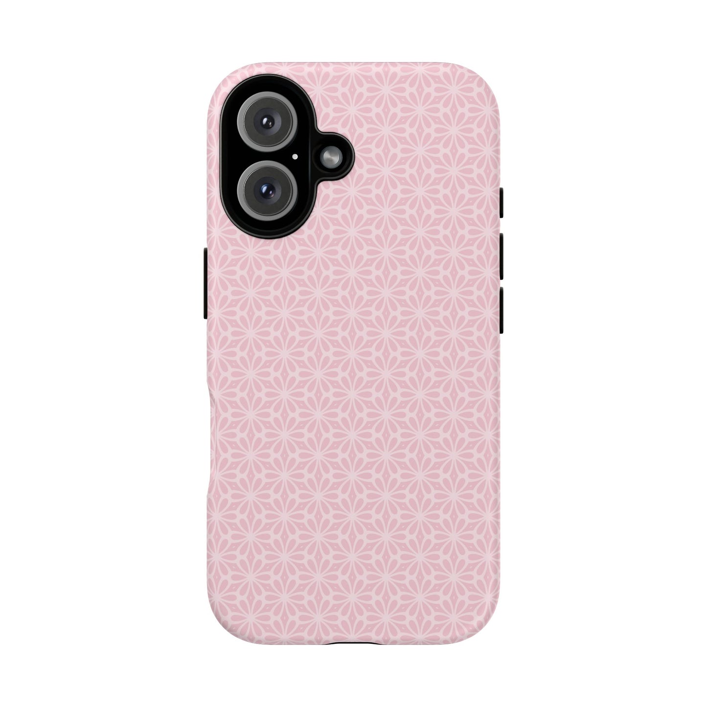 Stylish Tough Phone Case with Elegant Pink Floral Design