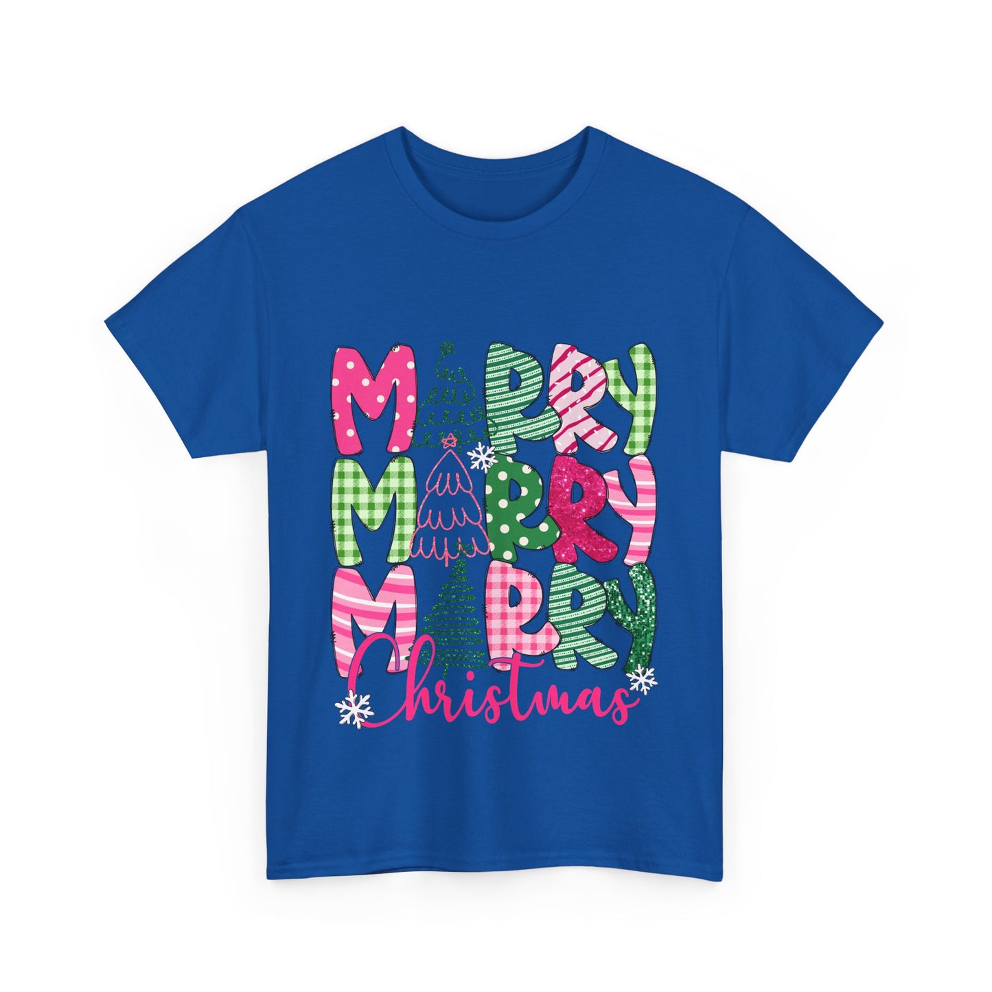 Merry Christmas Unisex Heavy Cotton Tee | Festive Holiday T-Shirt