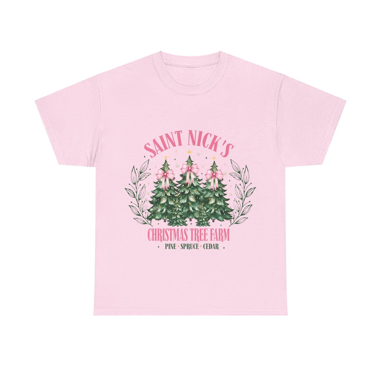 Saint Nick's Christmas Tree Farm Tee - Unisex Heavy Cotton T-Shirt