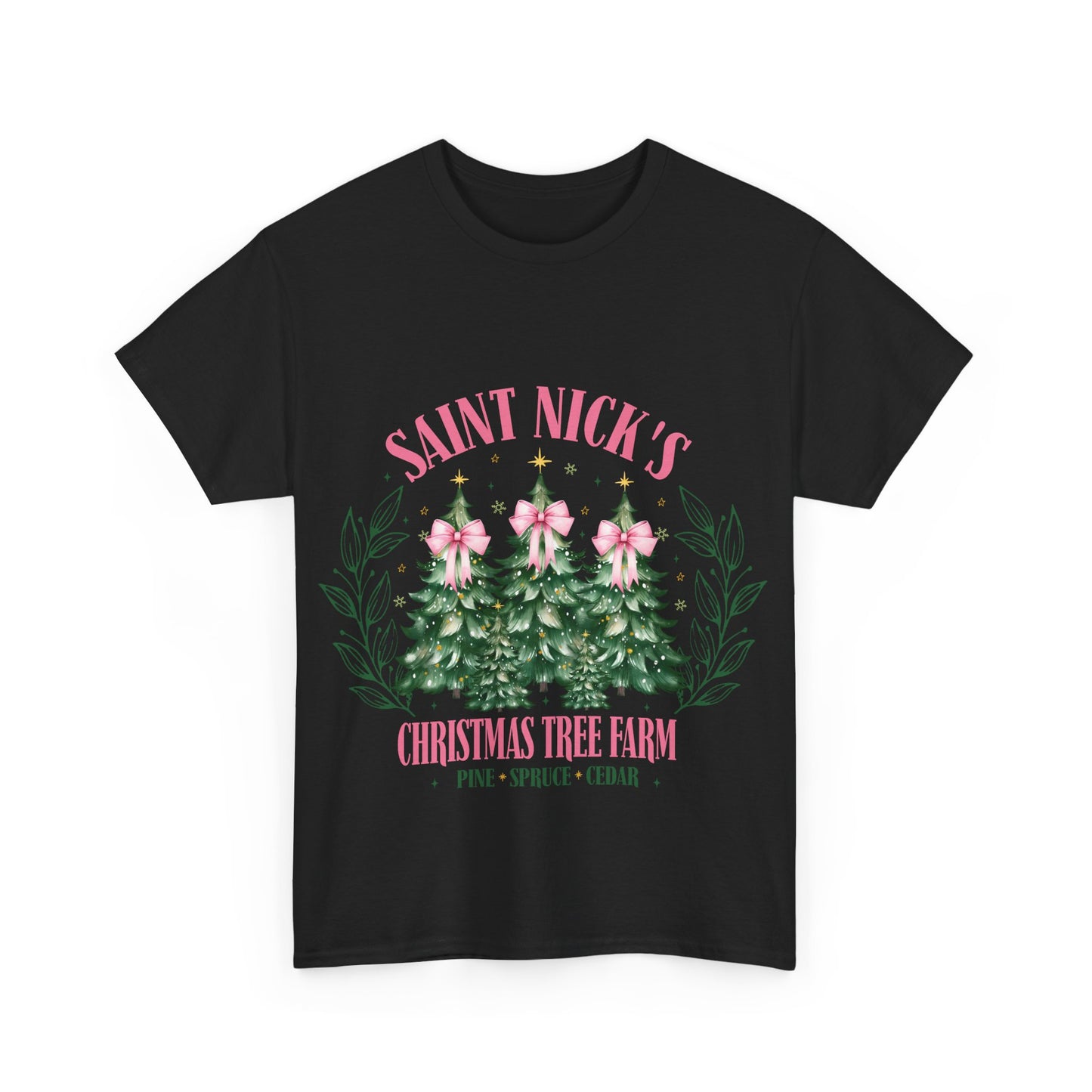 Saint Nick's Christmas Tree Farm Tee - Unisex Heavy Cotton T-Shirt