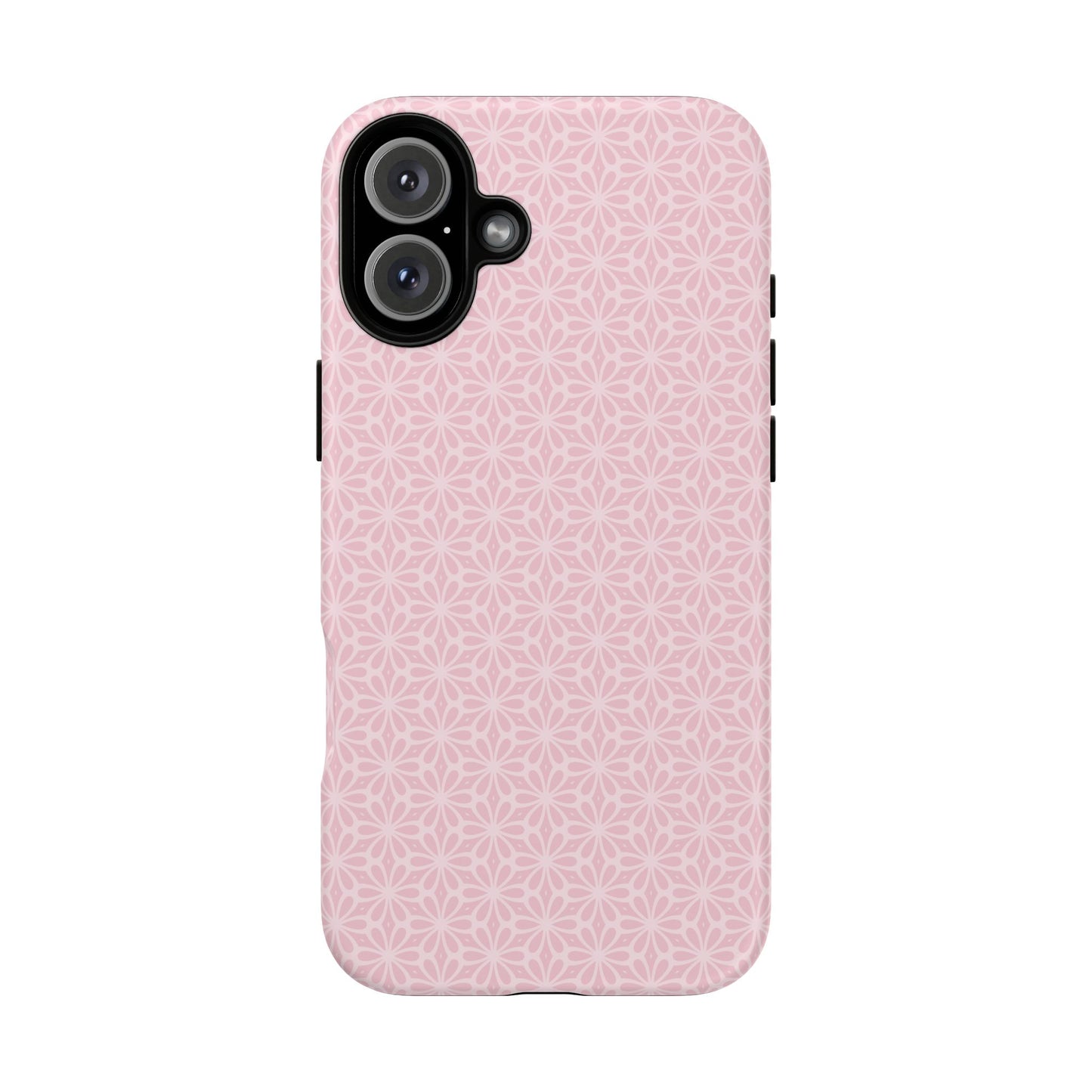 Stylish Tough Phone Case with Elegant Pink Floral Design