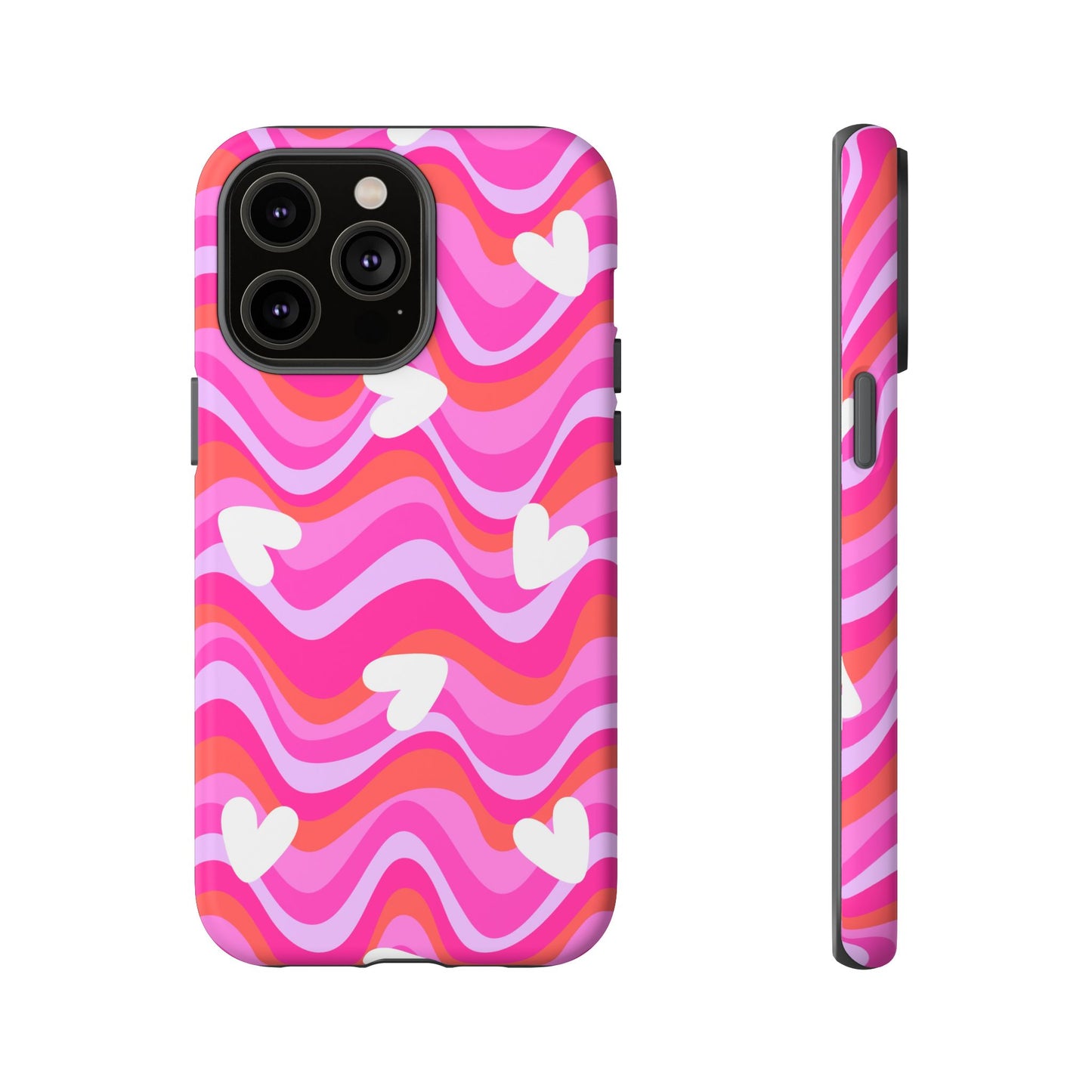 Colorful Heart Pattern Phone Case - Tough Cases