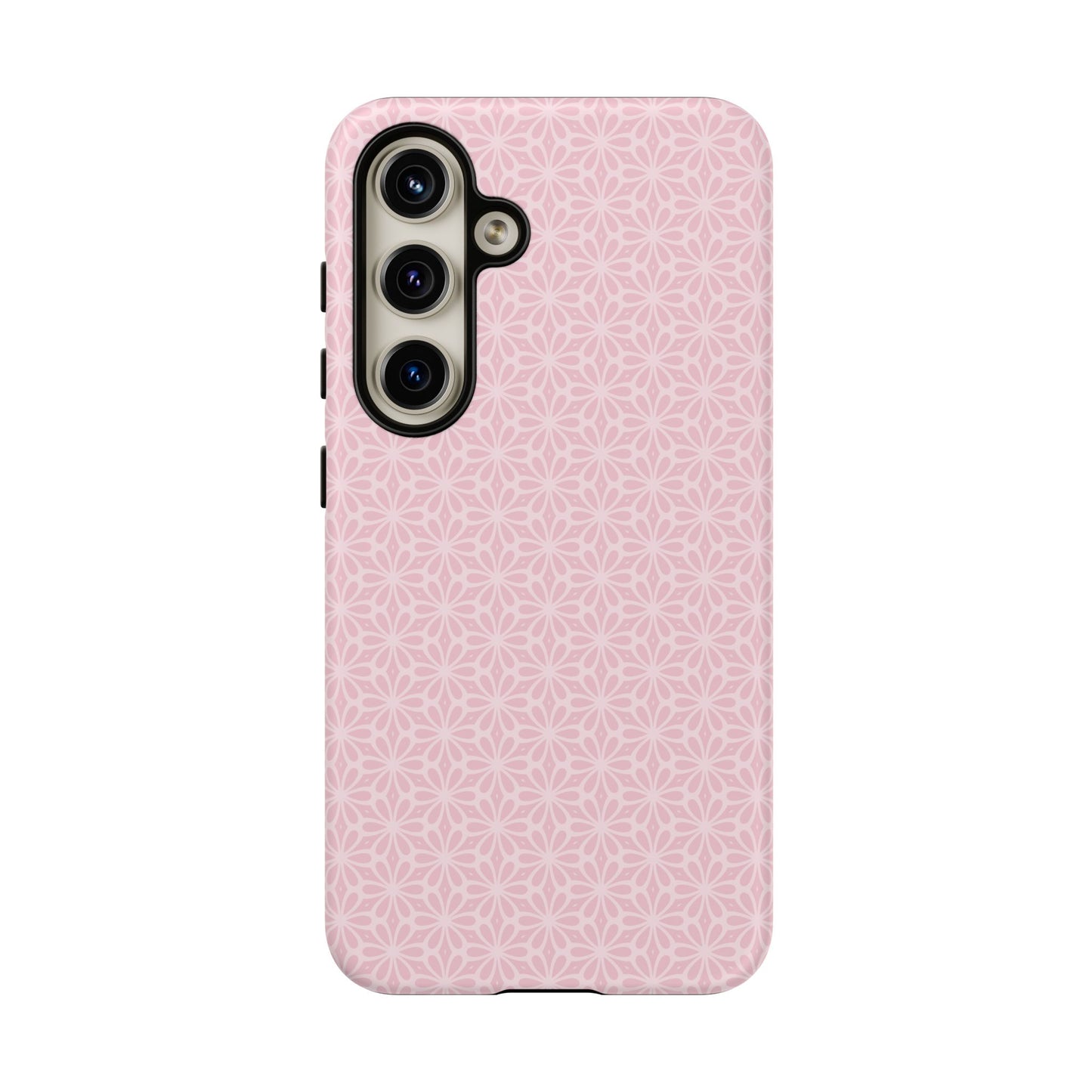 Stylish Tough Phone Case with Elegant Pink Floral Design