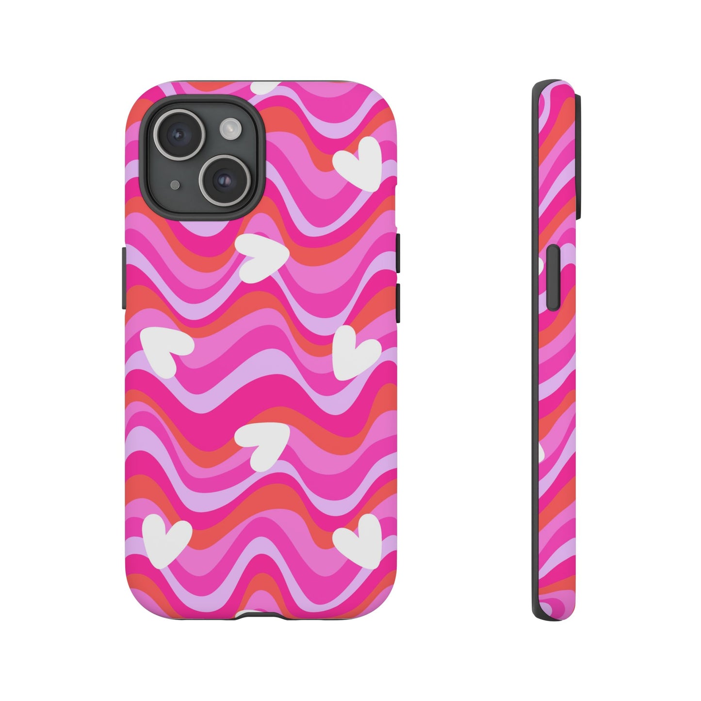 Colorful Heart Pattern Phone Case - Tough Cases