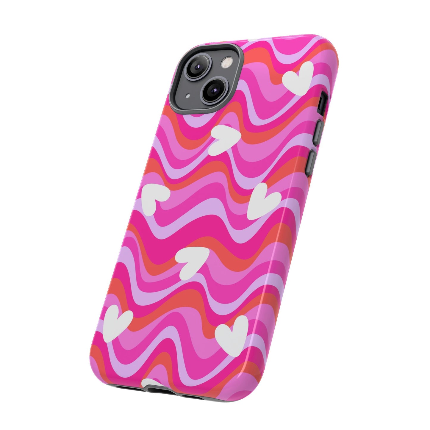 Colorful Heart Pattern Phone Case - Tough Cases