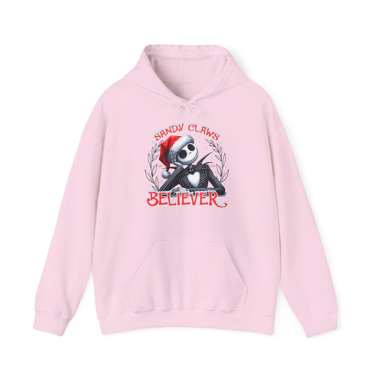 Sandy Claws Believer Hoodie – Festive Unisex Heavy Blend Sweatshirt for Holiday Cheer