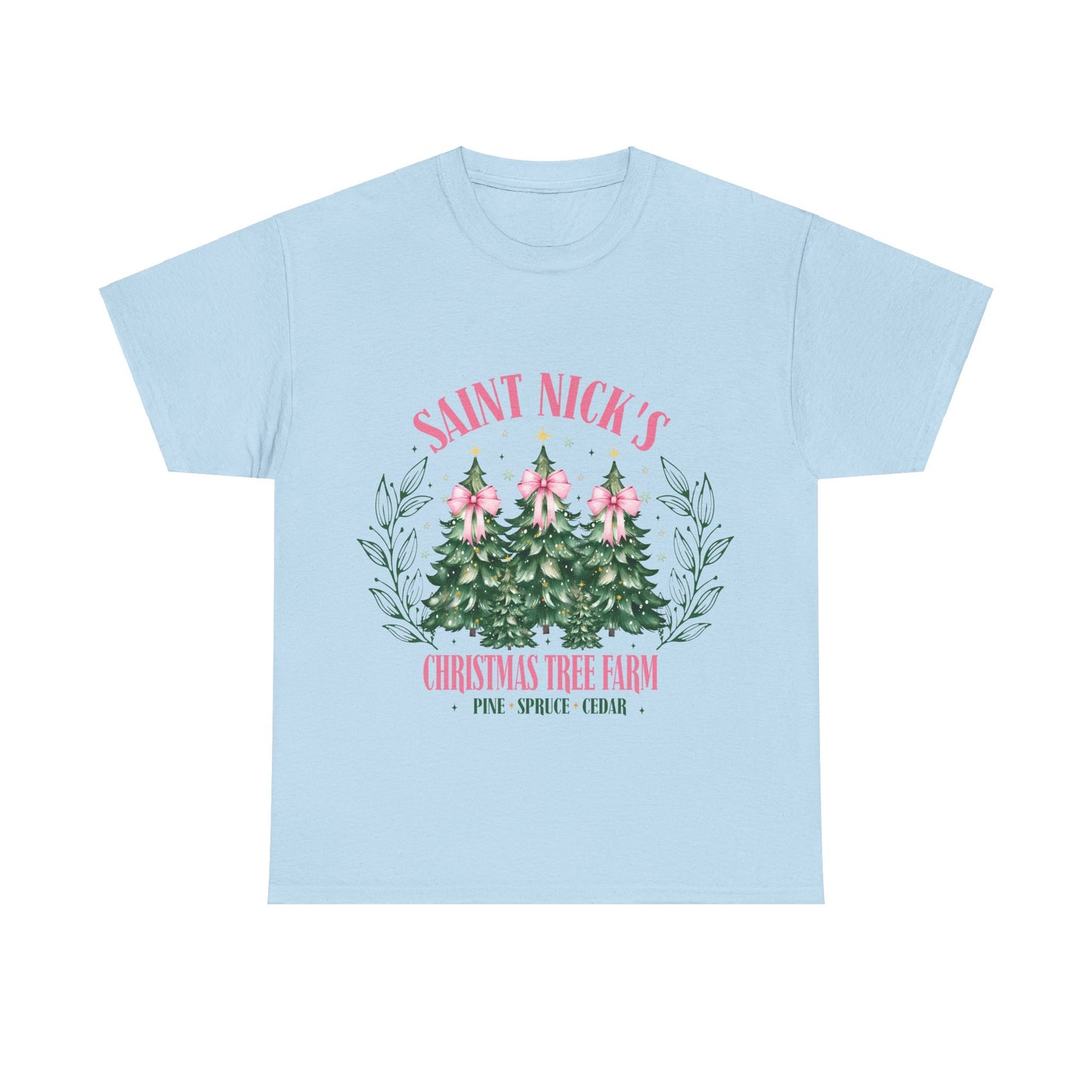 Saint Nick's Christmas Tree Farm Tee - Unisex Heavy Cotton T-Shirt