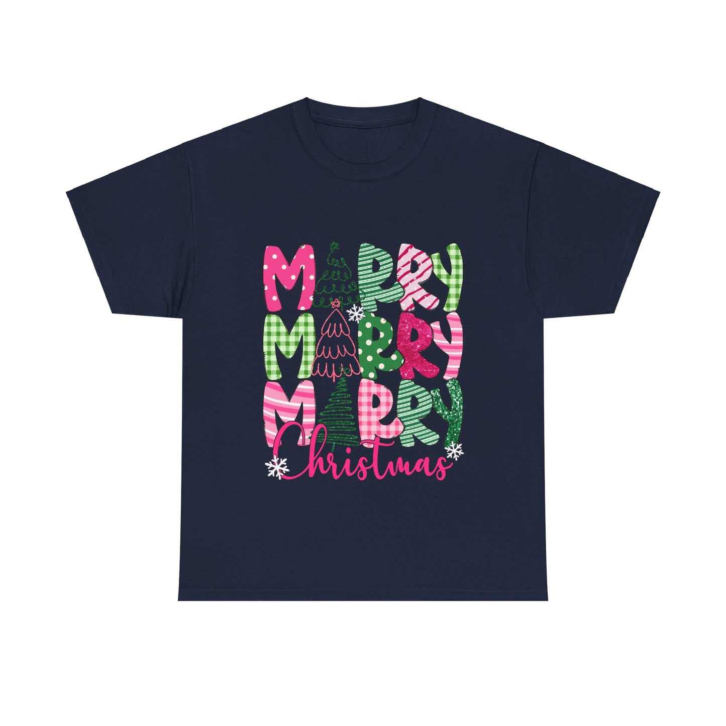 Merry Christmas Unisex Heavy Cotton Tee | Festive Holiday T-Shirt