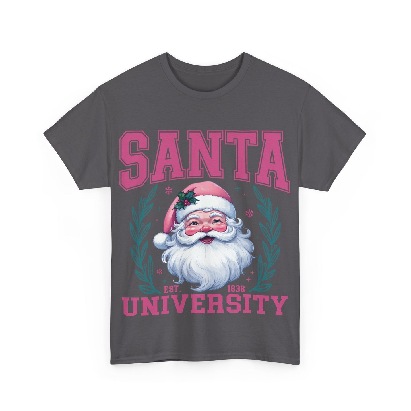 Santa University Unisex Heavy Cotton Tee - Festive Holiday Shirt