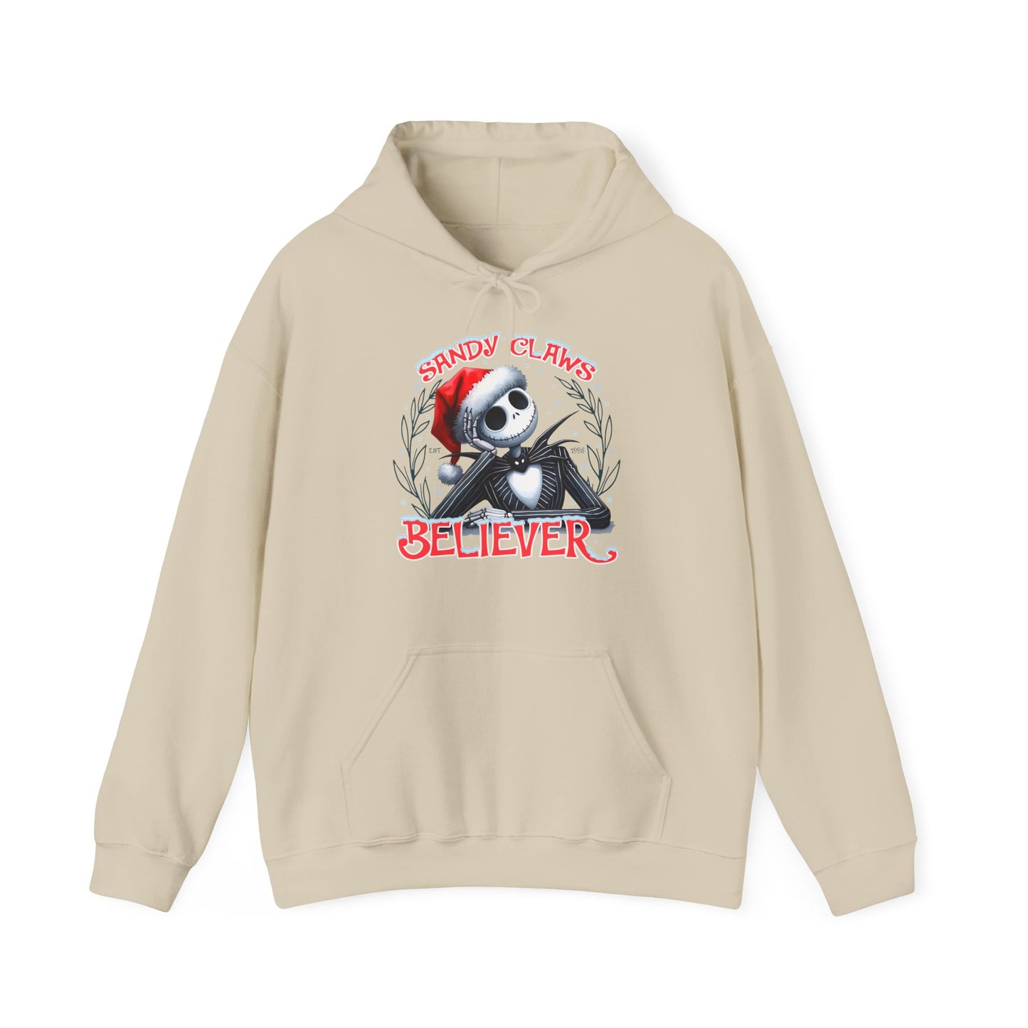 Sandy Claws Believer Hoodie – Festive Unisex Heavy Blend Sweatshirt for Holiday Cheer