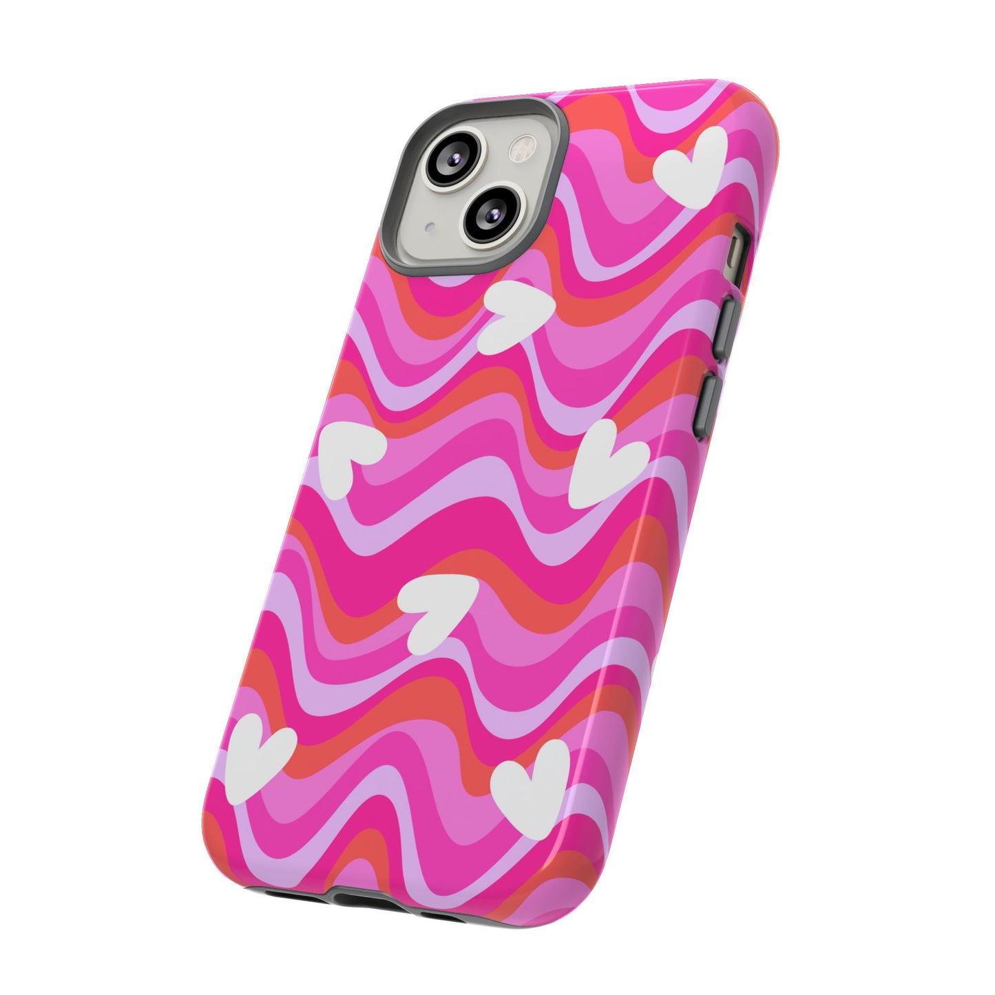 Colorful Heart Pattern Phone Case - Tough Cases