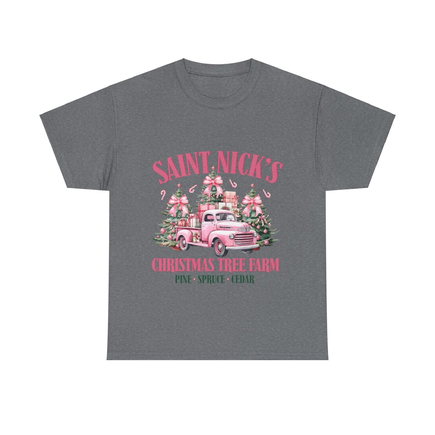 Saint Nick's Christmas Tree Farm Unisex Heavy Cotton Tee - Festive Holiday Apparel