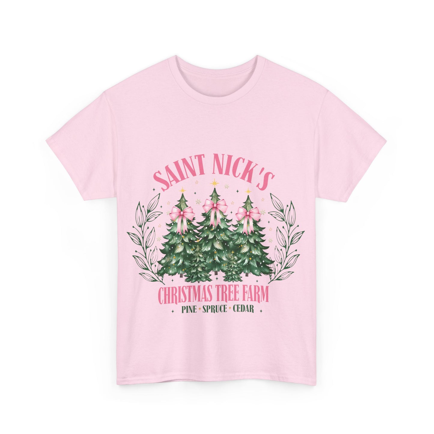 Saint Nick's Christmas Tree Farm Tee - Unisex Heavy Cotton T-Shirt