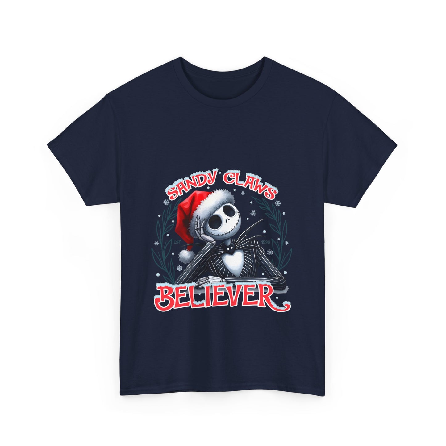 Unisex Heavy Cotton Tee - Sandy Claws Believer Holiday T-Shirt