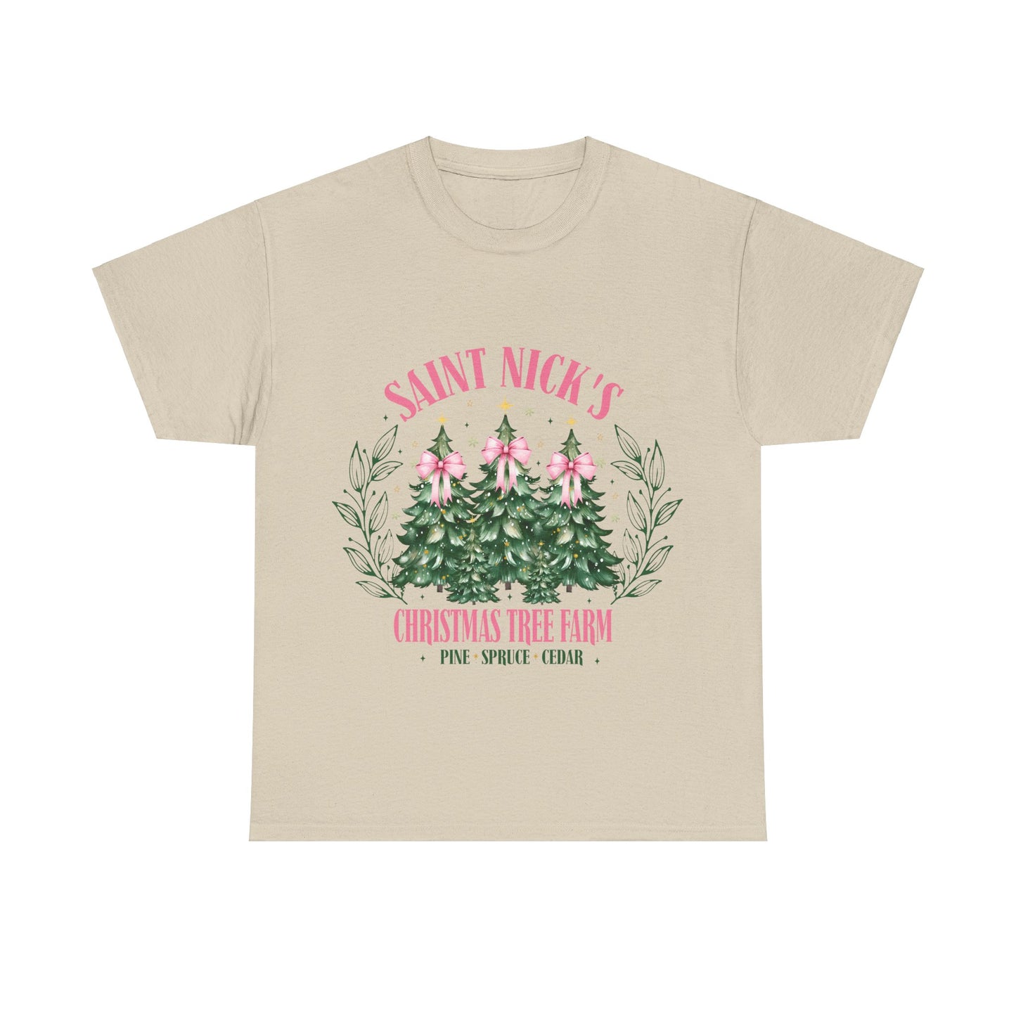 Saint Nick's Christmas Tree Farm Tee - Unisex Heavy Cotton T-Shirt