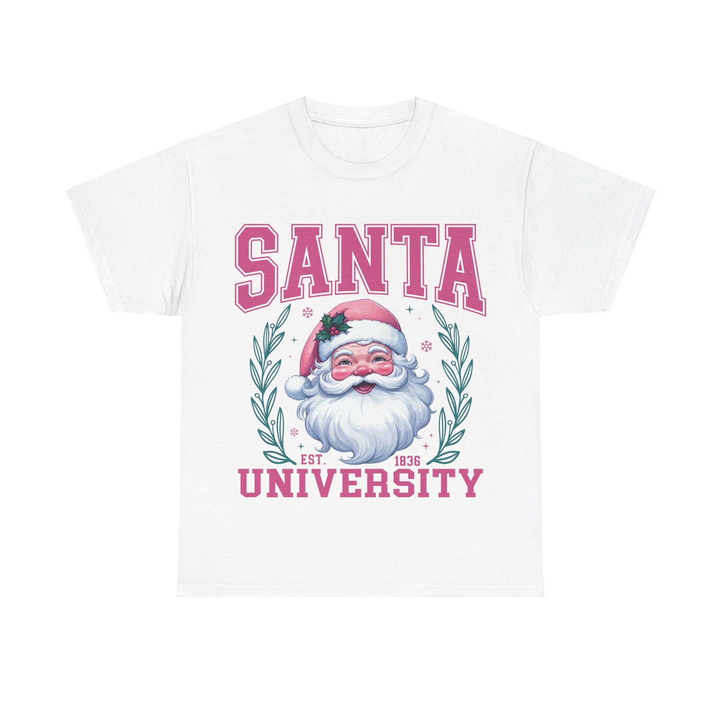 Santa University Unisex Heavy Cotton Tee - Festive Holiday Shirt