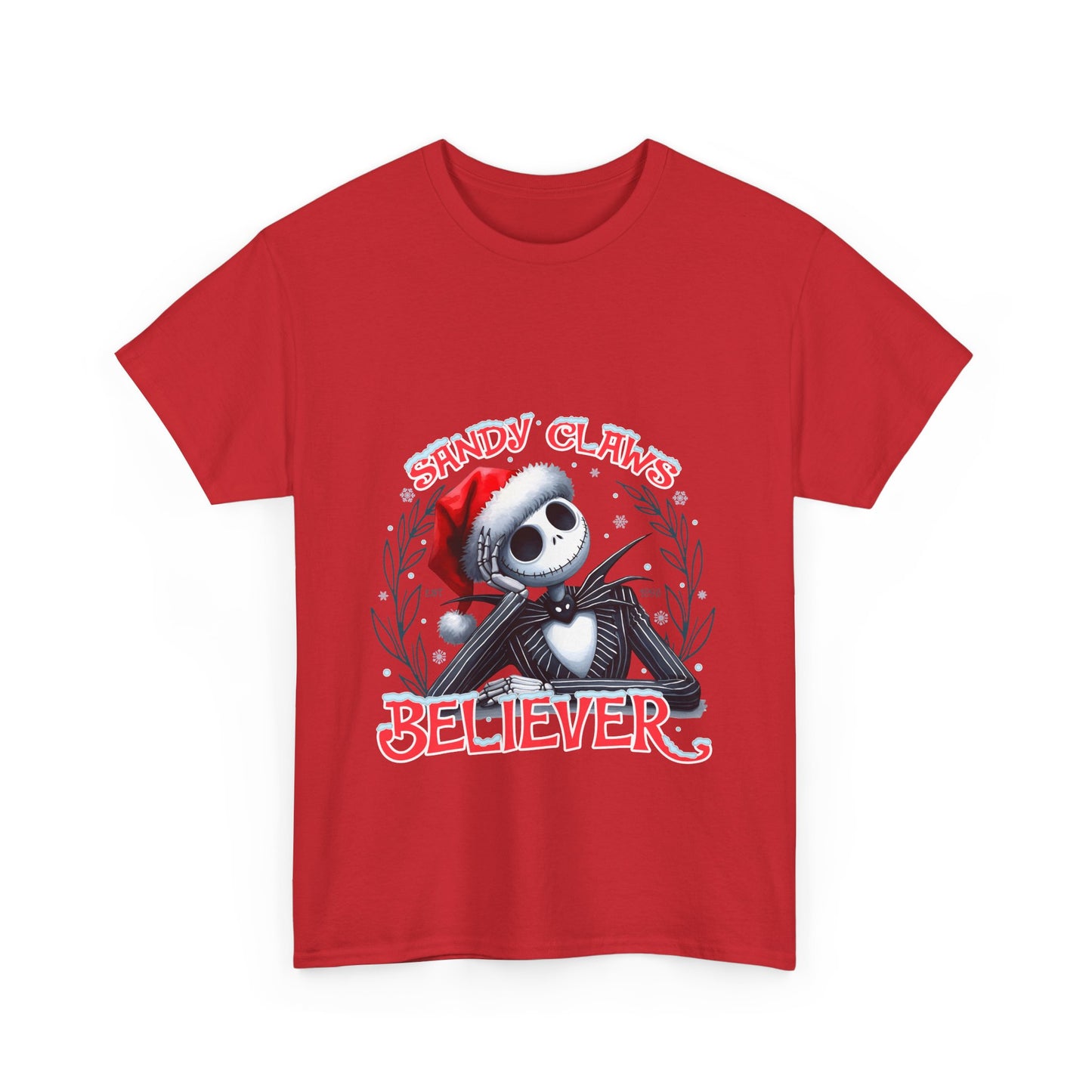 Unisex Heavy Cotton Tee - Sandy Claws Believer Holiday T-Shirt