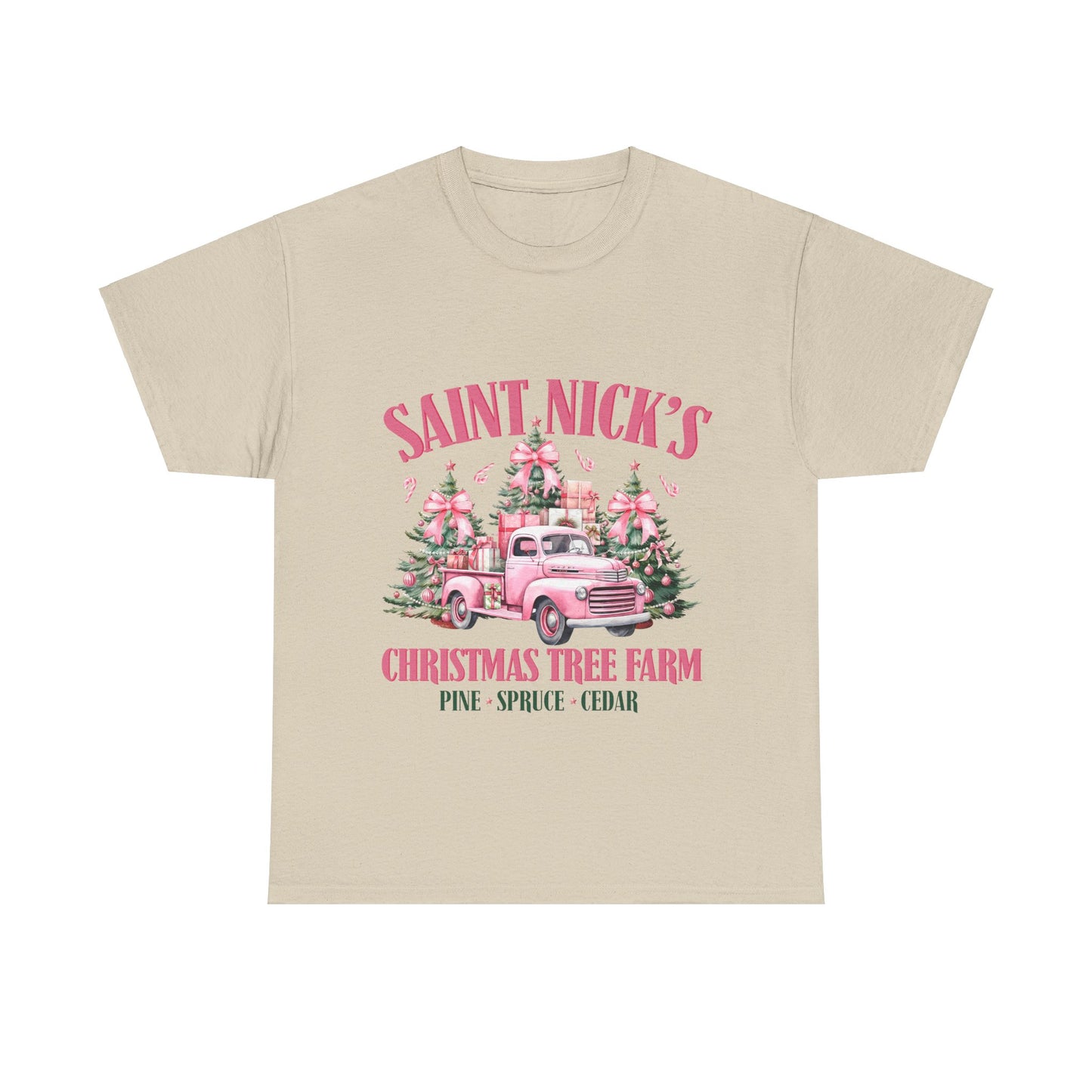 Saint Nick's Christmas Tree Farm Unisex Heavy Cotton Tee - Festive Holiday Apparel